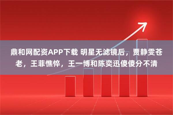 鼎和网配资APP下载 明星无滤镜后，贾静雯苍老，王菲憔悴，王一博和陈奕迅傻傻分不清